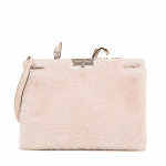 Fendi Light Pink Shearling Peekaboo Clutch Bag