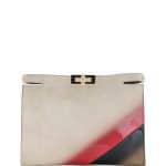 Fendi Multicolor Calf Hair Marquetry Peekaboo Clutch Bag