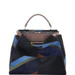 Fendi Multicolor Calf Hair Marquetry Peekaboo Large Bag