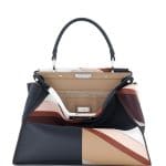 Fendi Multicolor Patchwork Marquetry Peekaboo Medium Bag