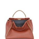 Fendi Red Painted-Edge Peekaboo Large Bag