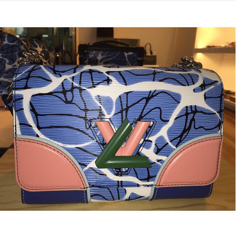 Louis Vuitton Pink and Blue Twist Bag Print