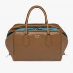 Prada Cinnamon/Turquoise Inside Medium Bag