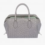 Prada Cloudy Gray/Aquamarine Ostrich Inside Medium Bag