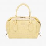 Prada Pineapple/Waxy White Ostrich Inside Small Bag