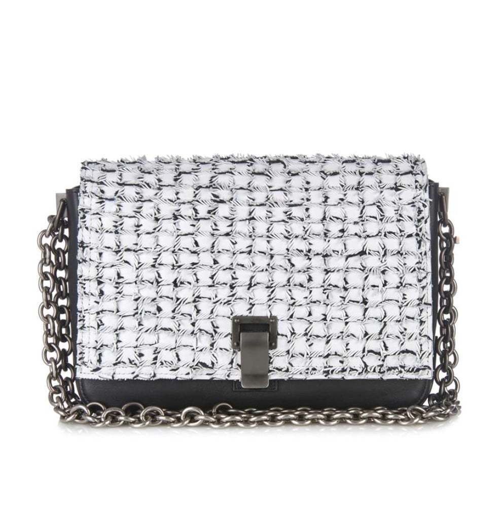Proenza Schouler Black/White Woven Courier Bag