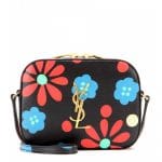 Saint Laurent Black Floral Print Classic Monogram Small Camera Bag