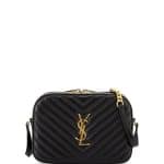 Saint Laurent Black Matelasse Classic Monogram Medium Camera Bag