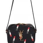 Saint Laurent Black/Red Lipstick Print Classic Monogram Small Camera Bag