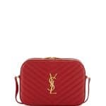 Saint Laurent Red Matelasse Classic Monogram Medium Camera Bag