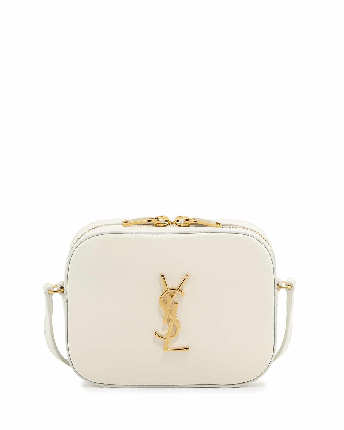 Ysl - White Grainy Monogram Camera Bag Small