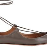 Aquazzura Asphalt Christy Flat Leather Ballerinas