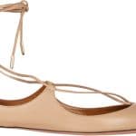 Aquazzura Biscotto Christy Flat Leather Ballerinas