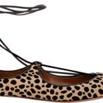 Aquazzura Cheetah Print Calf Hair Christy Flat Ballerinas