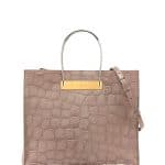 Balenciaga Beige Croc Embossed Calf Hair Cable Shopper Bag