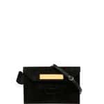 Balenciaga Black Croc Embossed Calf Hair Shoulder Bag