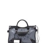 Balenciaga Gray/Black Croc Embossed Patent Classic City Bag