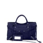 Balenciaga Navy Blue Baby Daim Classic City Bag