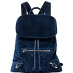 Balenciaga Navy Blue Suede Classic Traveler Backpack Bag