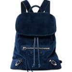 Balenciaga Navy Blue Suede Classic Traveler Backpack Bag