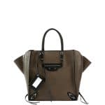 Balenciaga Olive/Black Papier A5 Zip Around Tote Bag