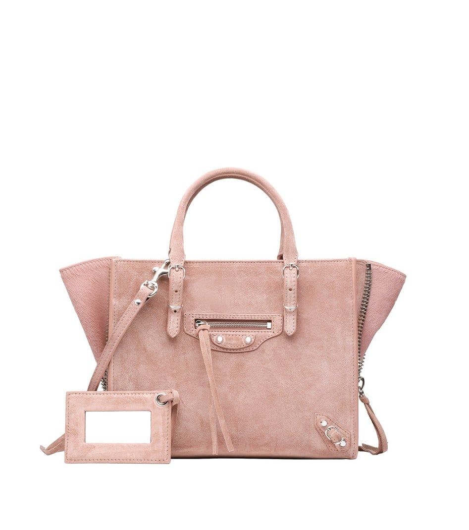 balenciaga pink suede bag