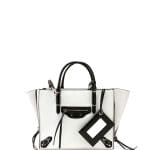 Balenciaga White/Black Papier A6 Zip Around Tote Bag