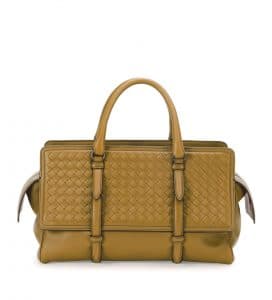 Bottega Veneta Camel Intrecciato Nappa Monaco Medium Bag