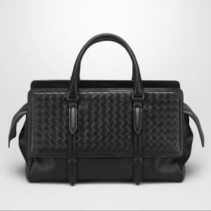 Bottega Veneta Nero Intrecciato Nappa Monaco Medium Bag