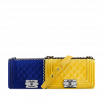 Chanel Blue/Yellow Velvet Boy Small Bags