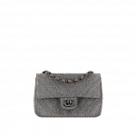 Chanel Grey Strass Embellished Chevron Flap Bag