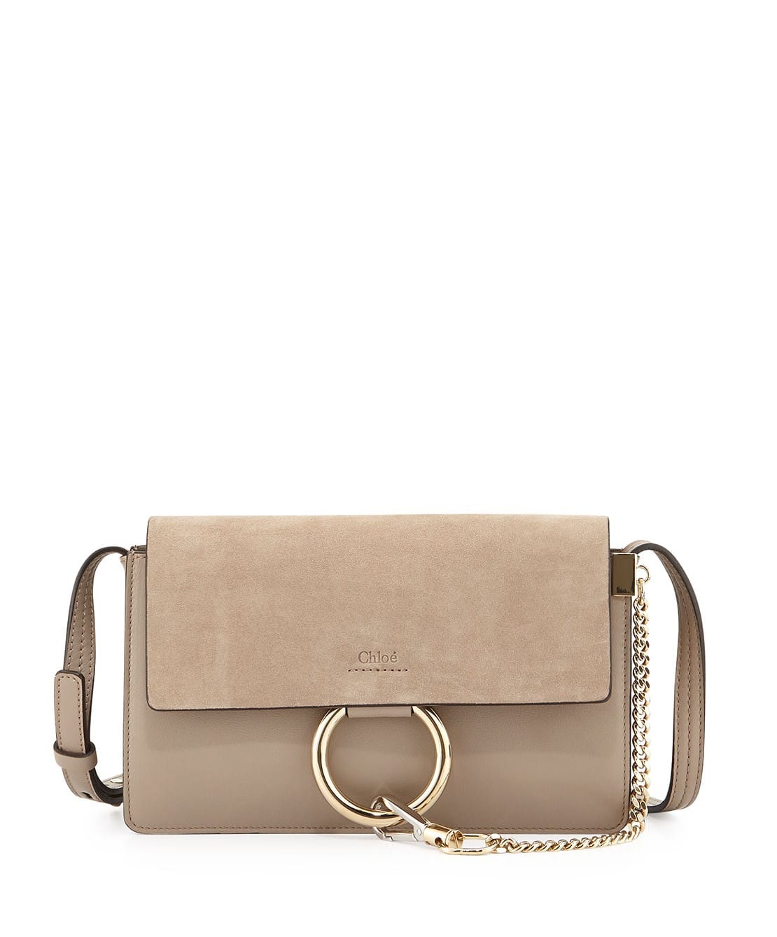 Chloé Faye Small Shoulder Bag Grey Leather ref.149667 - Joli Closet