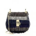 Chloe Grey Suede Fringe Drew Small Bag