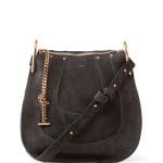 Chloe Iron Gray Suede Hayley Hobo Small Bag