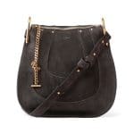 Chloe Iron Gray Suede Hayley Hobo Small Bag