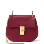 Chloe Wine Leather Drew Small Bag