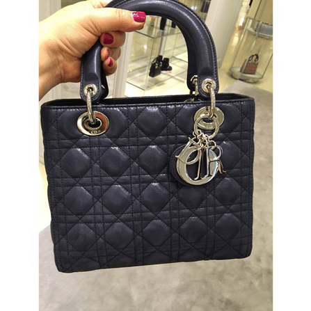 lady dior medium black lambskin