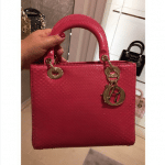 Dior Red Python Lady Dior Medium Bag