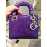 Dior Violet Python Lady Dior Mini Bag