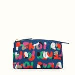 Fendi Blue Multicolor Nylon Fendi Roma Large Beauty Bag