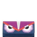 Fendi Blue/Pink Bag Bug Continental Wallet