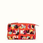 Fendi Poppy Red Multicolor Nylon Fendi Roma Large Beauty Bag