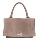 Givenchy Taupe Grey Suede Shark Satchel Small Bag