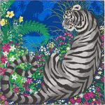 Hermes Tyger Tyger Silk Twill Scarf 90