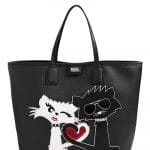 Karl Lagerfeld Black K Choupette Love Faux Tote Bag