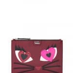 Karl Lagerfeld Red K Choupette Face Pouch Bag