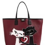 Karl Lagerfeld Red K Choupette Love Faux Tote Bag