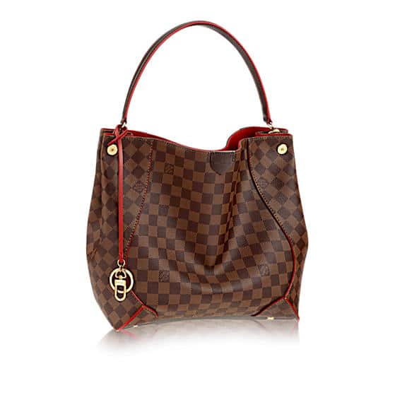 Louis Vuitton Monogram Canvas Caissa Hobo Damier in Brown with red Trim -  Luxury In Reach