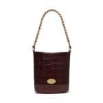 Mulberry Oxblood Croc Printed Haircalf Mini Jamie Bag