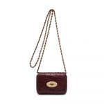 Mulberry Oxblood Ostrich Mini Lily Bag